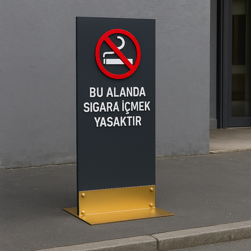 Double-Sided Floor Warning Sign | No Smoking Metal Sign - Otimsan Shop