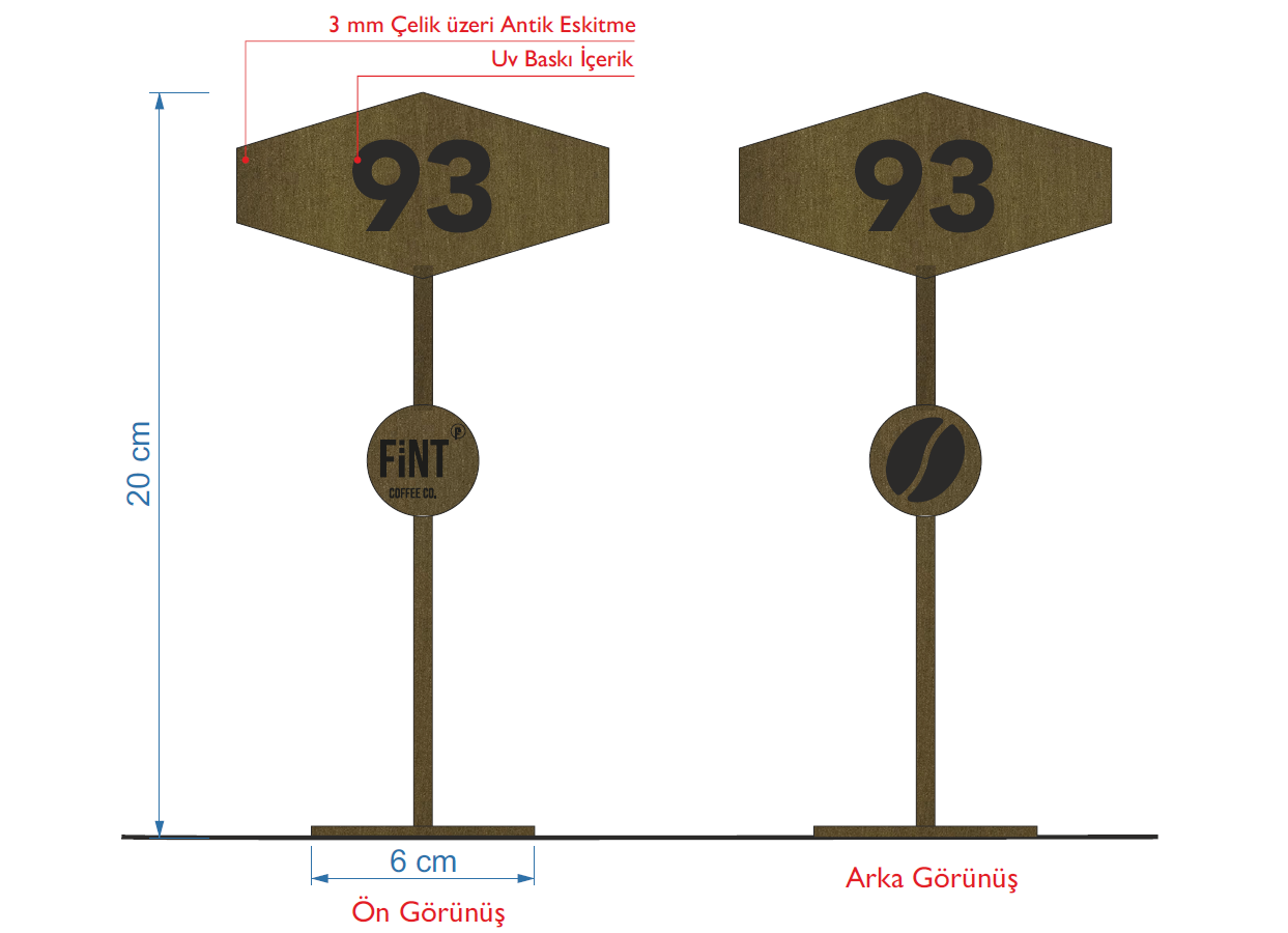Custom Order Table Number - Otimsan Shop
