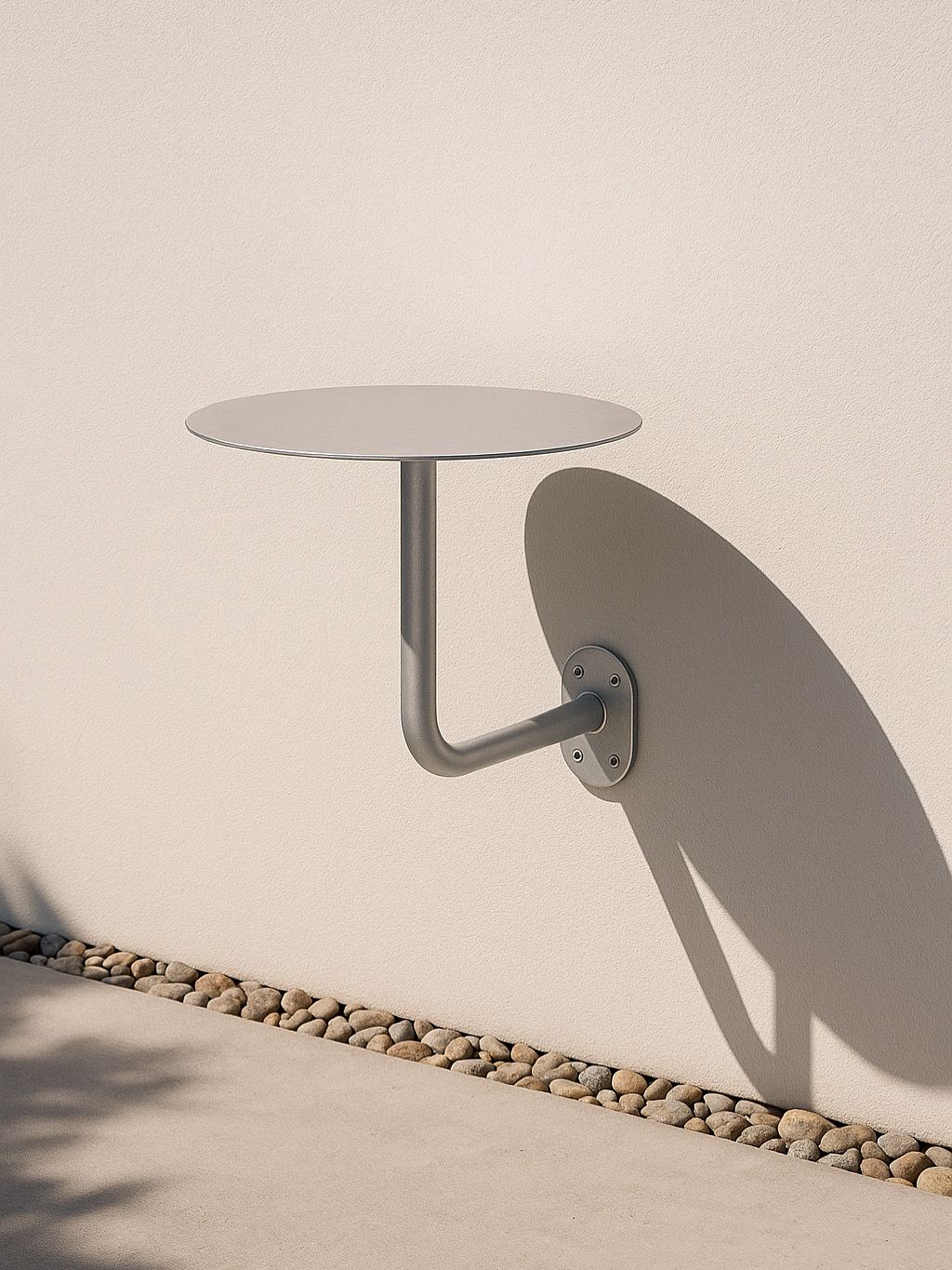 Wall-Mounted Café Table – Metallic Silver Painted Finish - Otimsan Shop