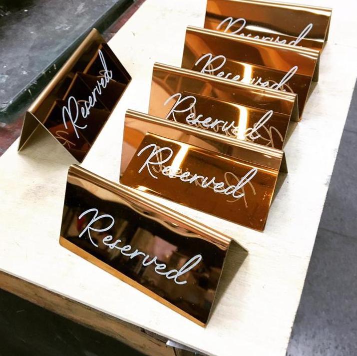 Luxury Stainless Steel Reserved Sign | Reserved Table Sign for Restaurants & Cafés - Otimsan Shop