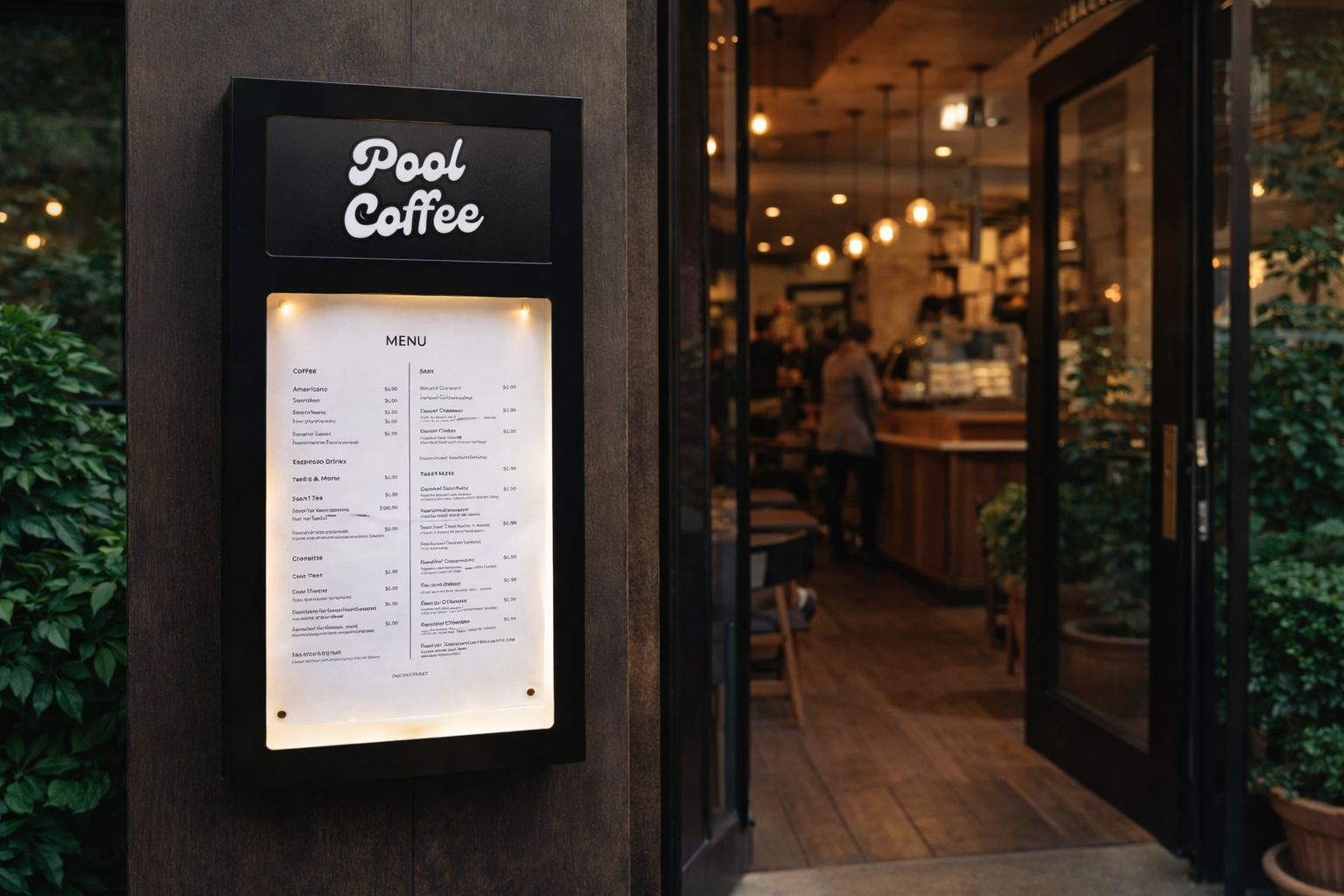 Wall-Mounted Illuminated Menu Board - Otimsan Shop