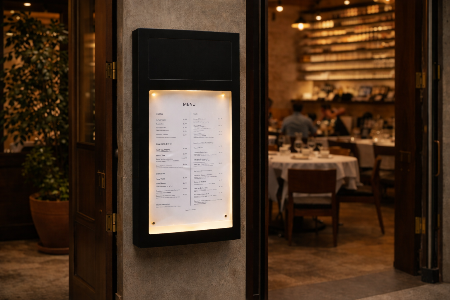 Wall-Mounted Illuminated Menu Board - Otimsan Shop