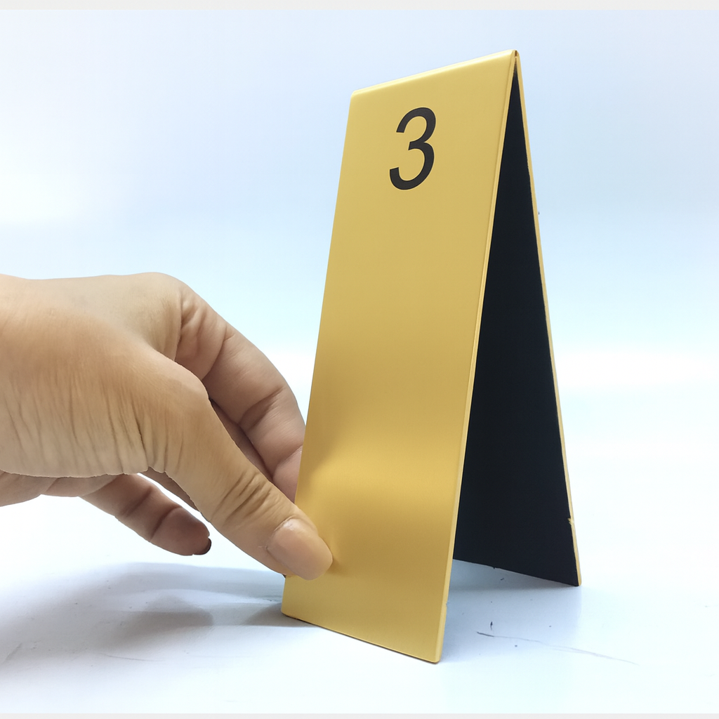 Luxury Metal Table Number Stand | Gold & Chrome Aluminum / Solid Brass Design - Otimsan Shop