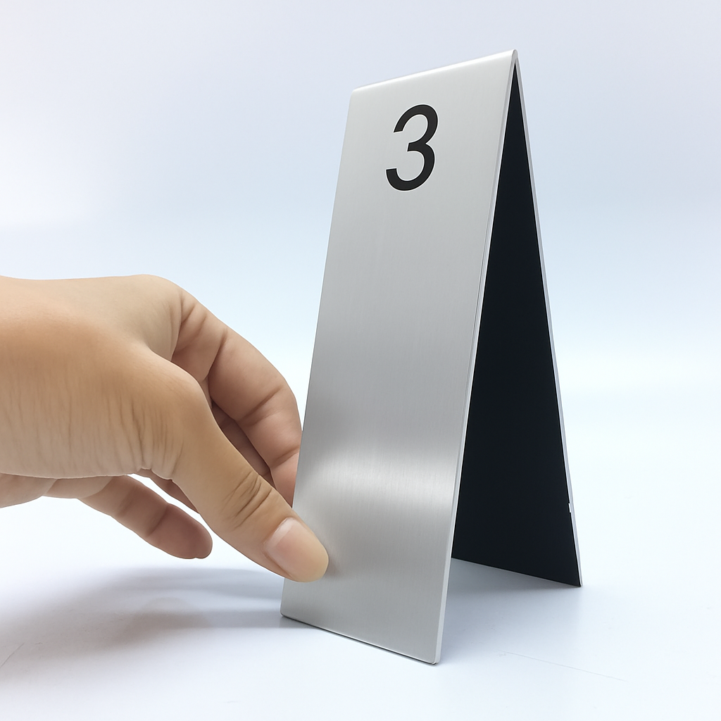 Luxury Metal Table Number Stand | Gold & Chrome Aluminum / Solid Brass Design - Otimsan Shop