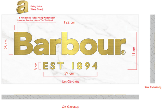 Custom Order – Brass Barbour Signage Text - Otimsan Shop