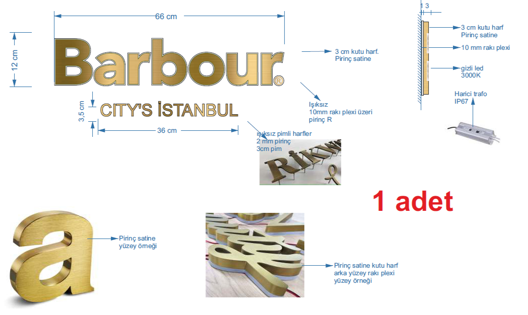 Custom Order – Barbour Signage Text - Otimsan Shop