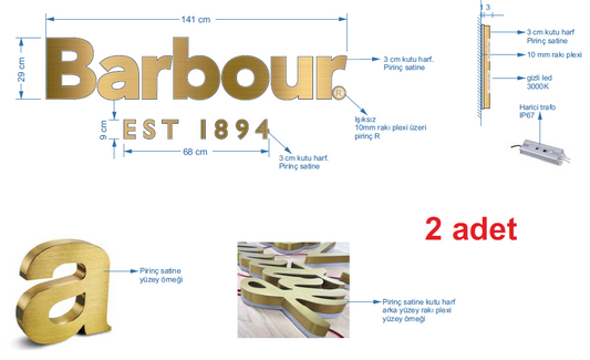 Custom Order – Barbour Signage Text - Otimsan Shop