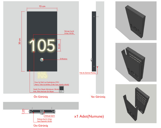 Custom Order – Reflective Room Number Sample - Otimsan Shop