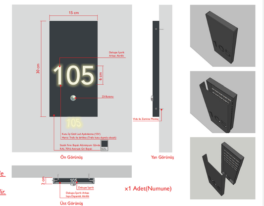 Custom Order Illuminated Room Number and Directional Sign - Otimsan Shop