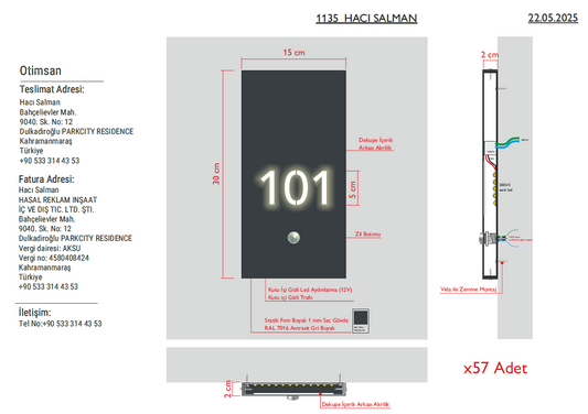 Custom Order Illuminated Room Number and Directional Sign - Otimsan Shop