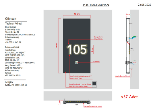 Custom Order Illuminated Room Number and Directional Sign - Otimsan Shop