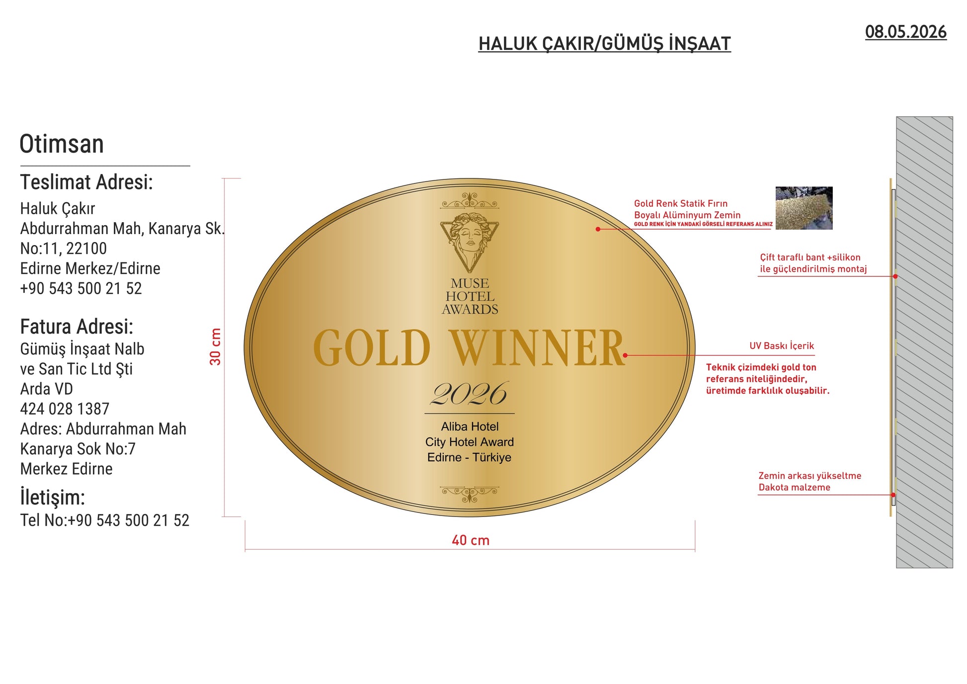 Custom Order – Plaque - Otimsan Shop