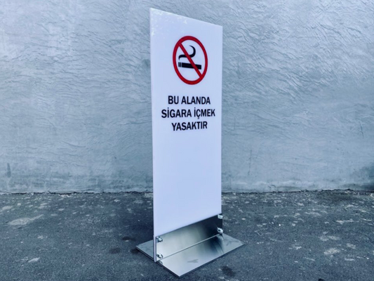 Double-Sided Floor Warning Sign | No Smoking Metal Sign - Otimsan Shop