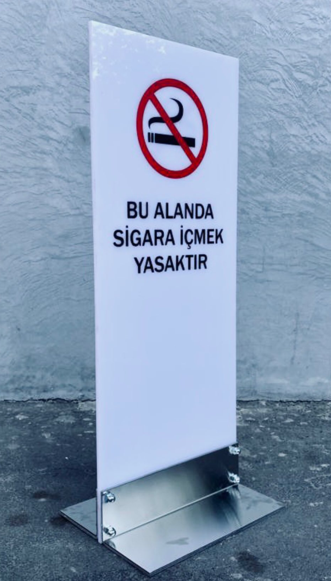 Double-Sided Floor Warning Sign | No Smoking Metal Sign - Otimsan Shop