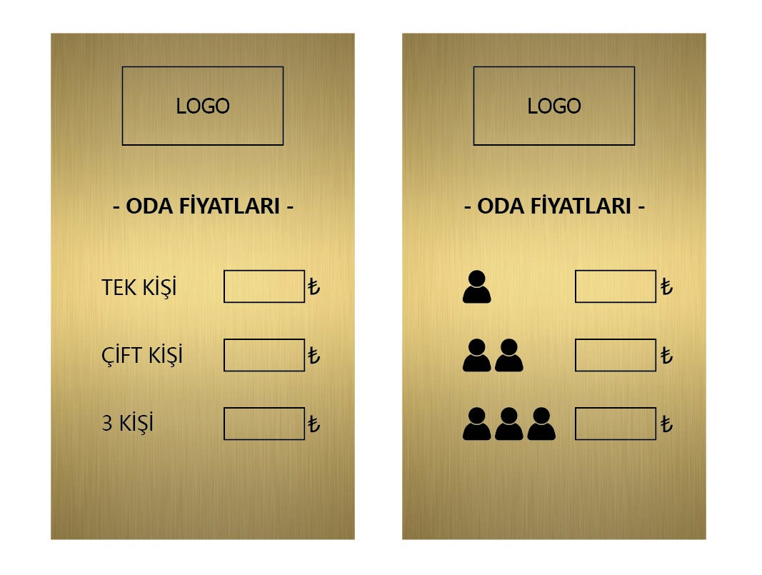 Custom Room Rates Board - Otimsan Shop