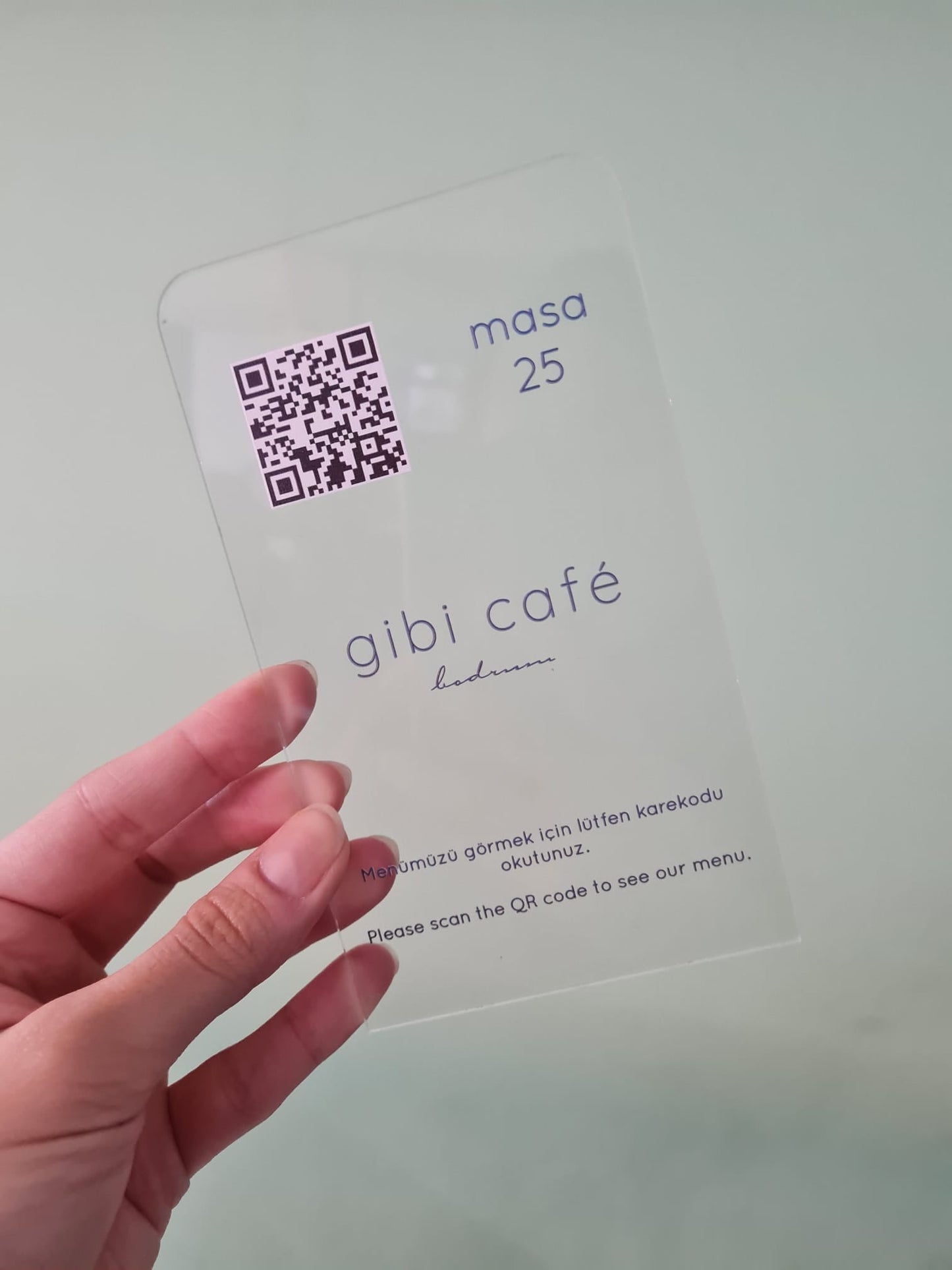 Custom Acrylic Square QR Menu - Otimsan Shop