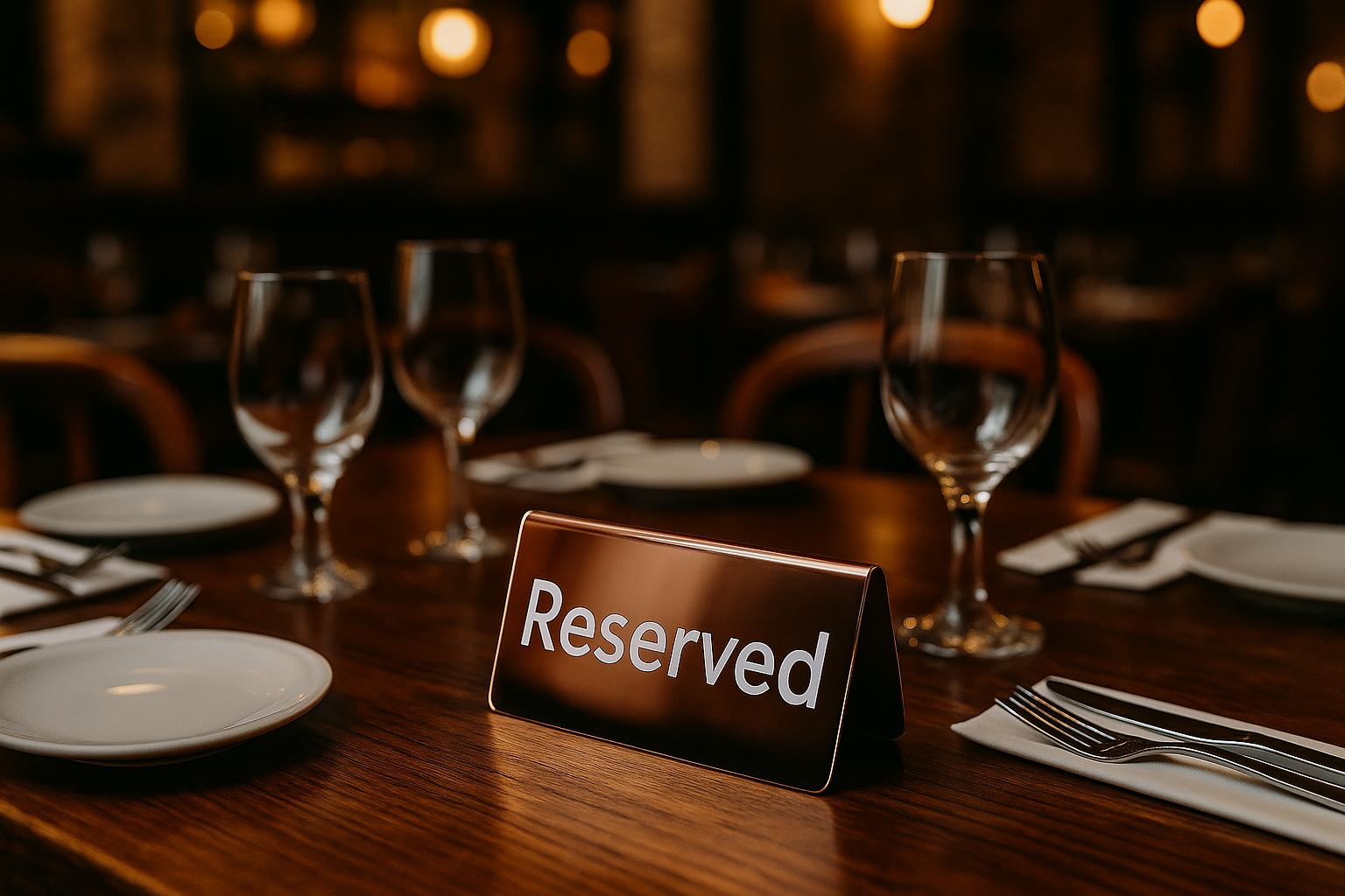 Luxury Stainless Steel Reserved Sign | Reserved Table Sign for Restaurants & Cafés - Otimsan Shop