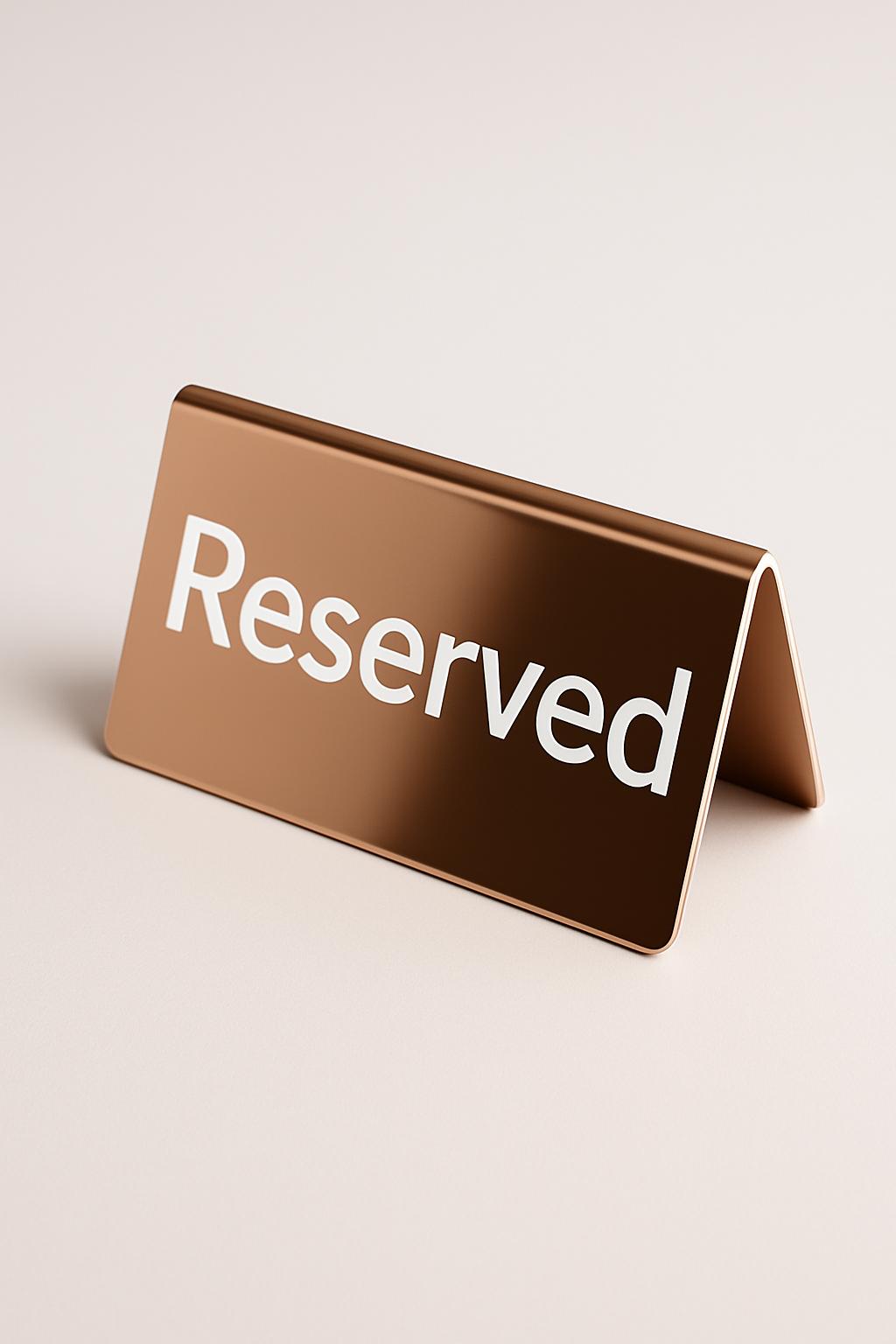 Luxury Stainless Steel Reserved Sign | Reserved Table Sign for Restaurants & Cafés - Otimsan Shop
