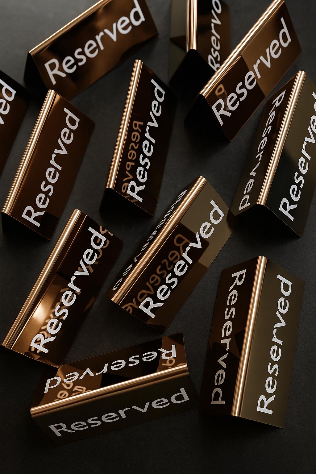 Luxury Stainless Steel Reserved Sign | Reserved Table Sign for Restaurants & Cafés - Otimsan Shop