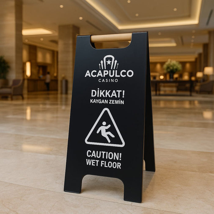 Wet Floor Sign Stand | Metal Foldable Double-Sided Portable Sign - Otimsan Shop