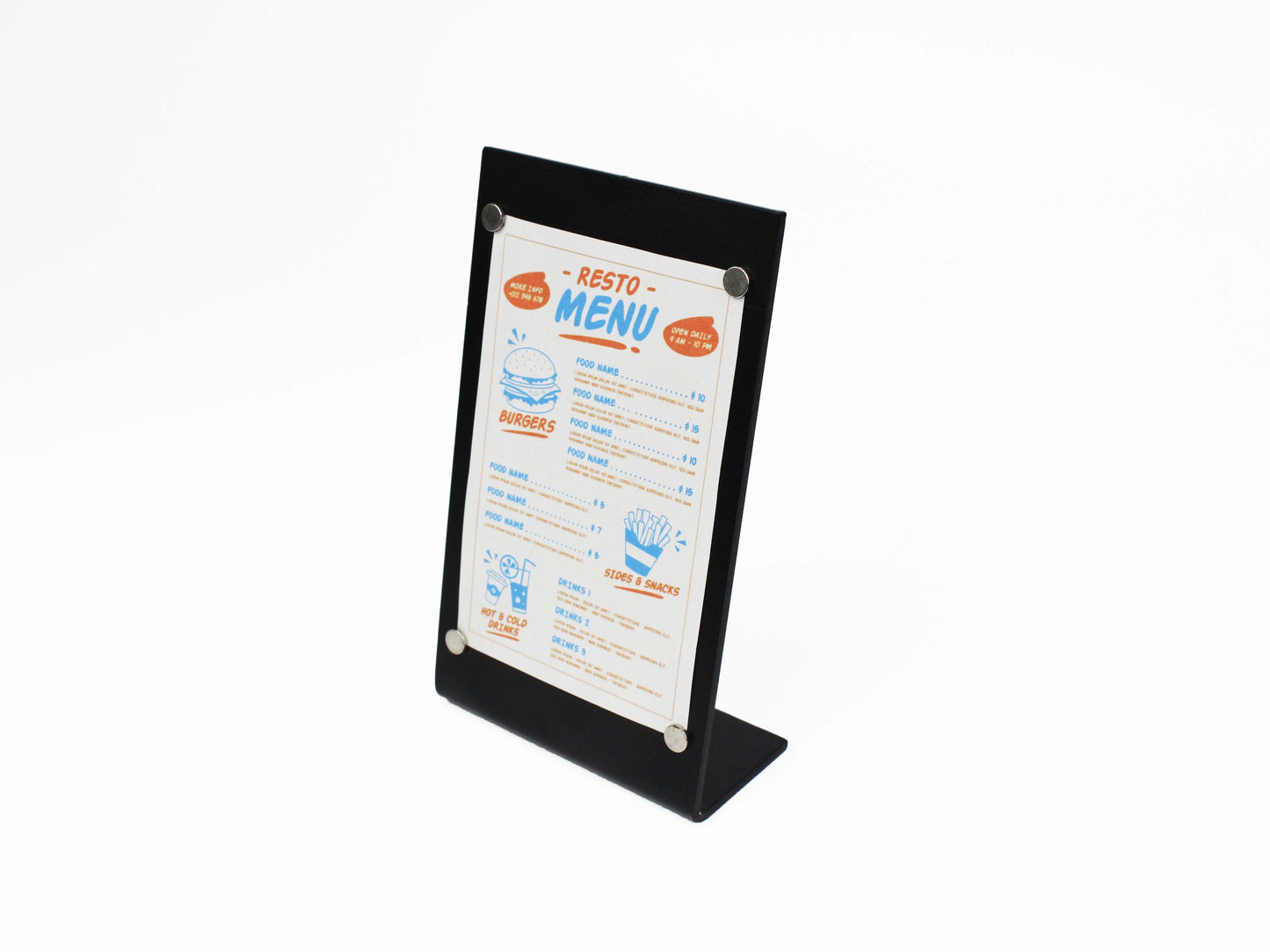Magnetic Metal Tabletop Menu Stand 6-Piece Set – Logo Menu Holder for Cafés, Restaurants, and Businesses - Otimsan Shop