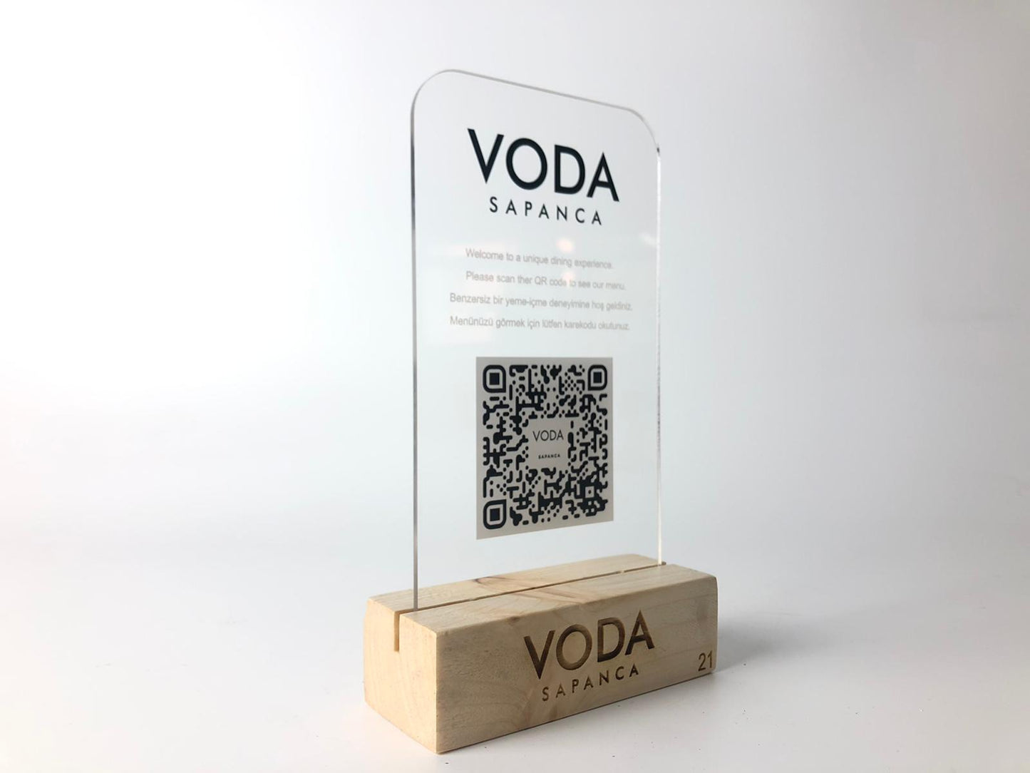 Acrylic QR Menu Stand | QR Code Display for Hotel, Restaurant, Pension & Bar Tables - Otimsan Shop