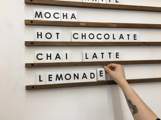 Wooden Slat Changeable Menu Board - Daily Menu Solution for Cafés and Coffee Shops - Otimsan Shop