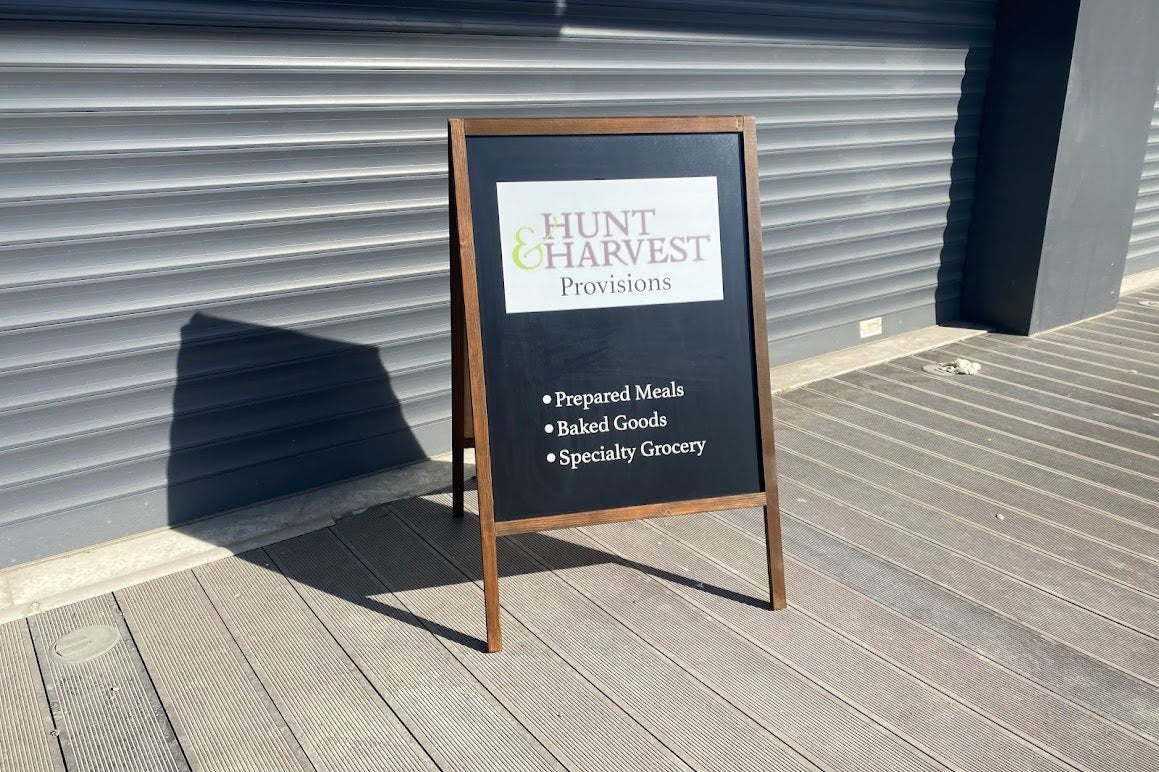 Freestanding Double-Sided Sidewalk Sign | Foldable Wooden Store Board with Custom Logo Print - Otimsan Shop