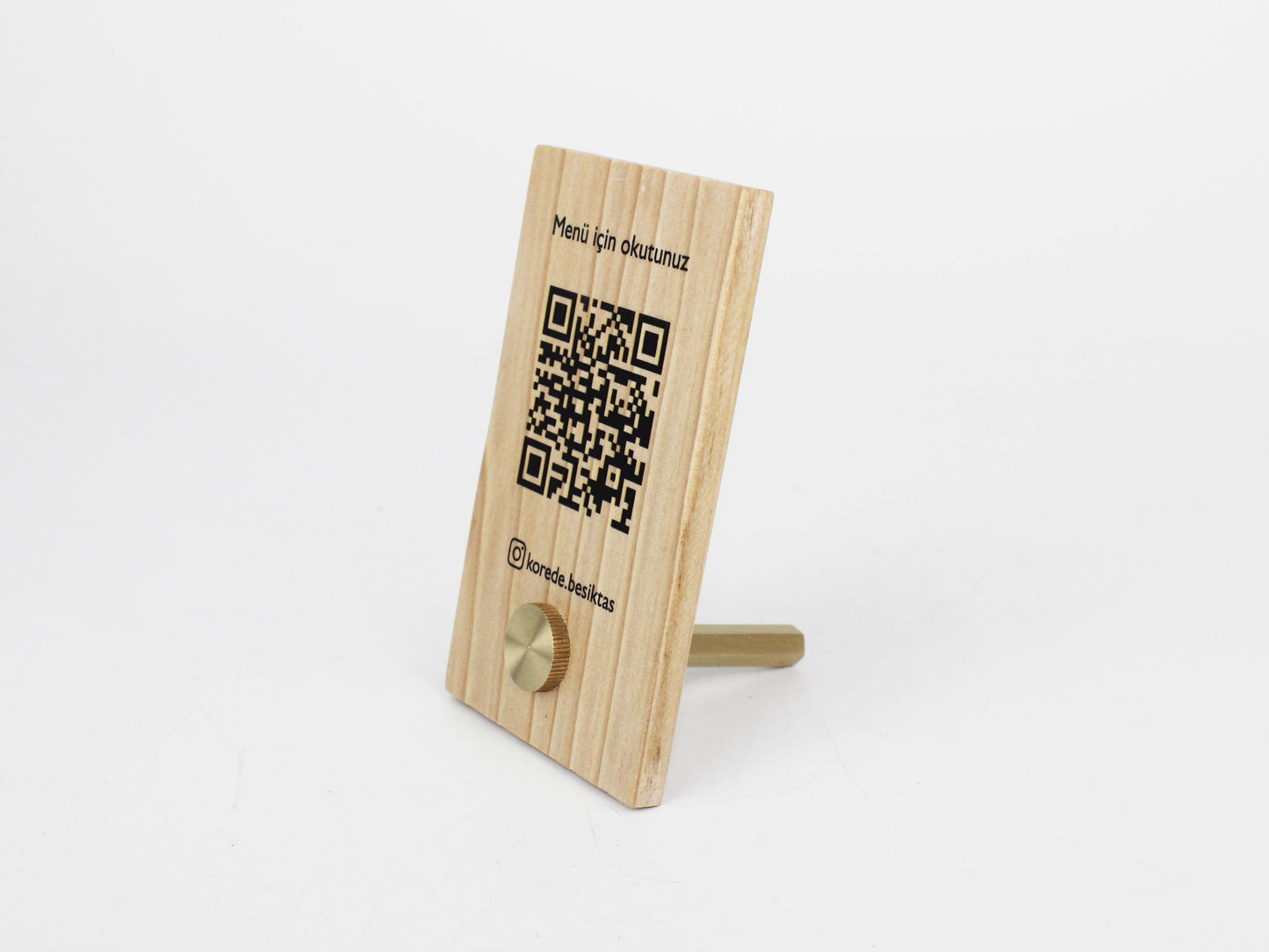 Wooden QR Code Menu | Tabletop Digital Price Stand for Restaurants, Cafés & Hotels - Otimsan Shop
