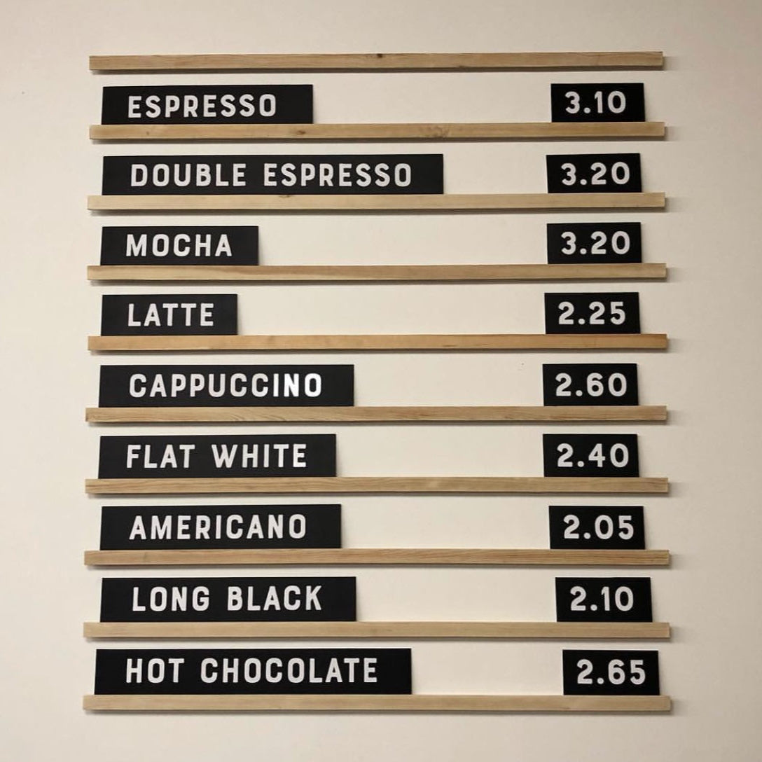 Wooden Slat Changeable Menu Board - Daily Menu Solution for Cafés and Coffee Shops - Otimsan Shop