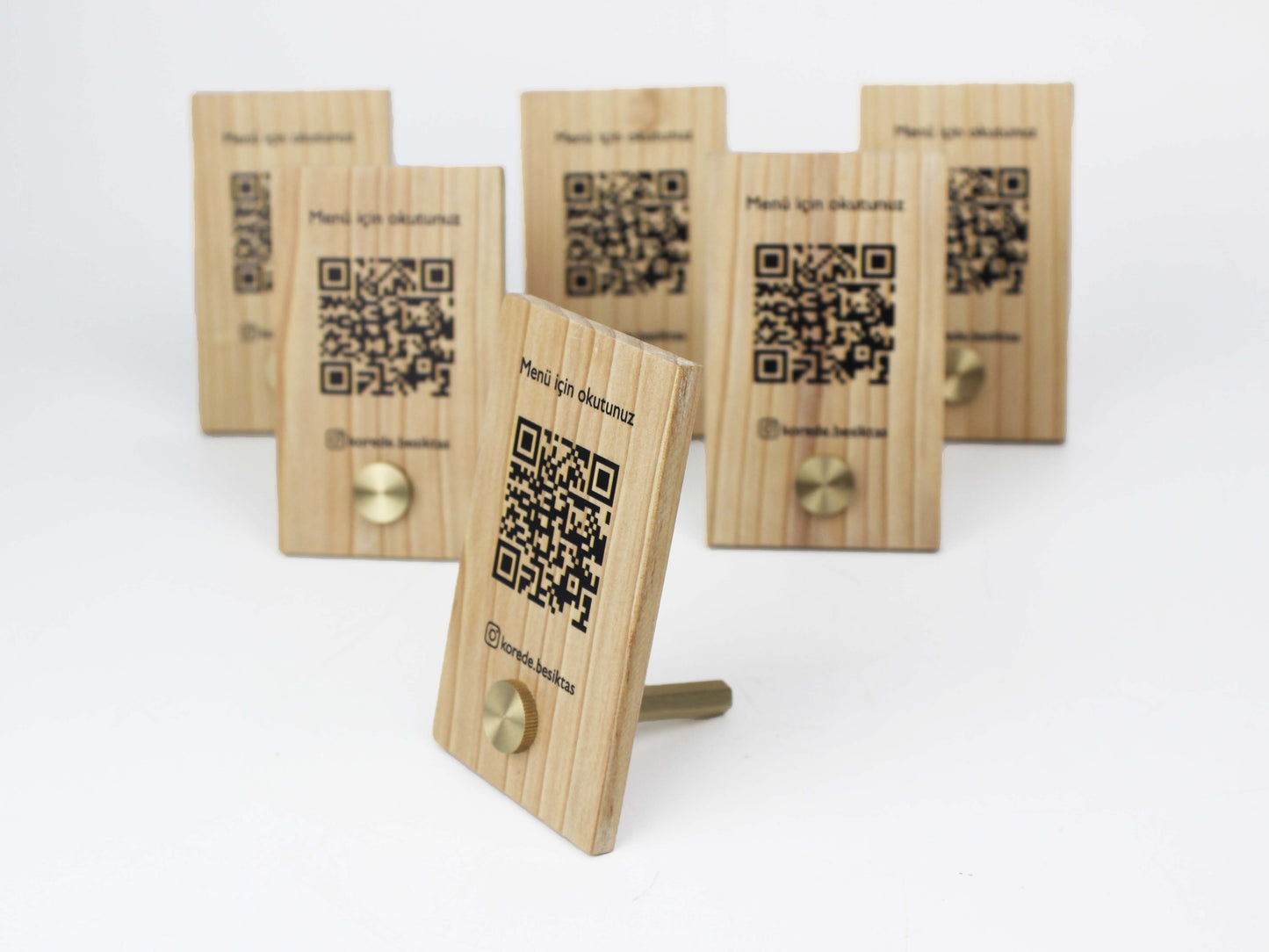 Wooden QR Code Menu | Tabletop Digital Price Stand for Restaurants, Cafés & Hotels - Otimsan Shop