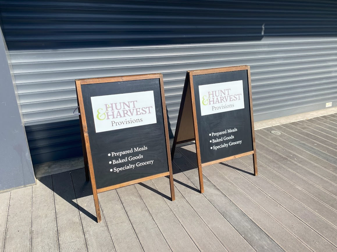 Freestanding Double-Sided Sidewalk Sign | Foldable Wooden Store Board with Custom Logo Print - Otimsan Shop