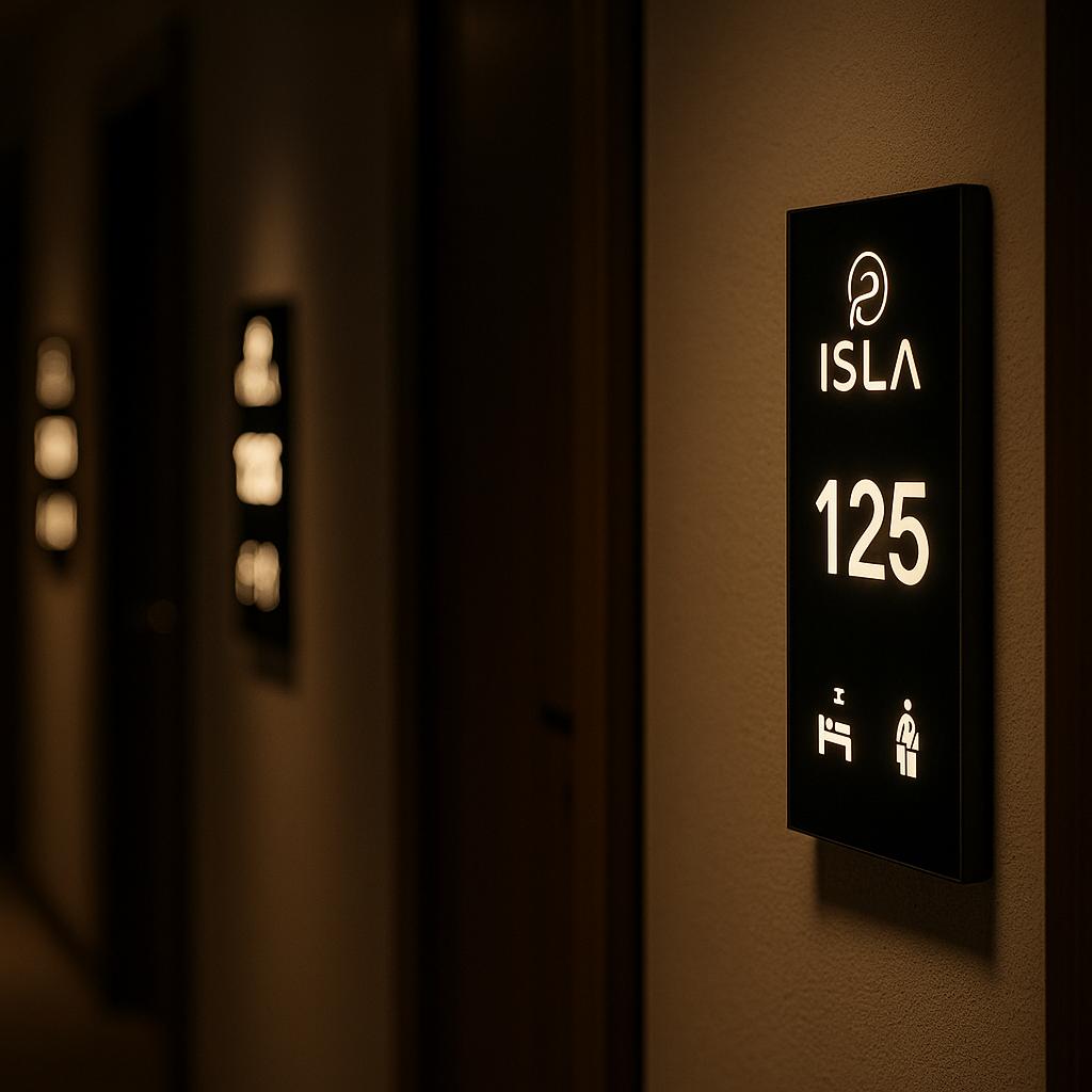 Smart Room Number Panel – LED Illuminated, Do Not Disturb (DND) & Cleaning Indicator - Otimsan Shop