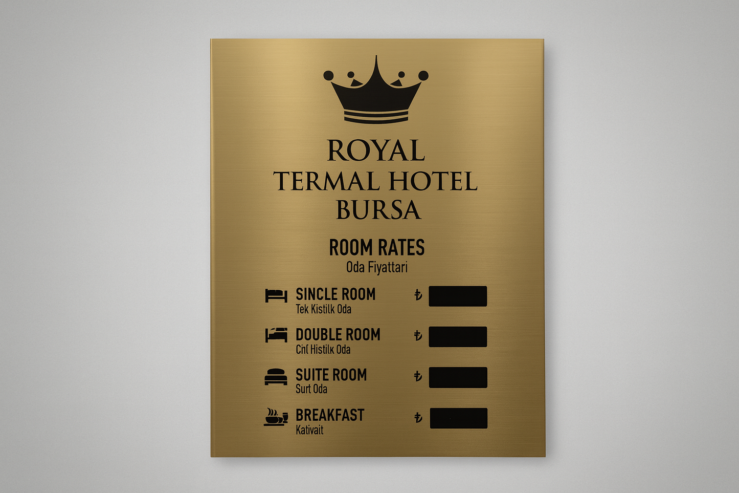 Wall-Mounted Exchange Rate & Room Price Board - Otimsan Shop