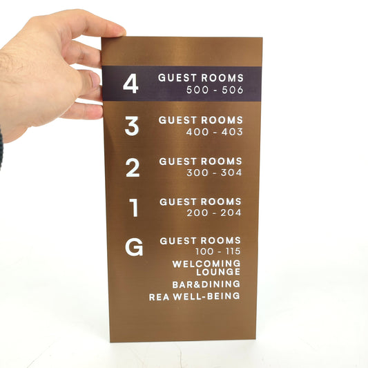 Elevator Information Sign | Metal Floor Directory & Building Wayfinding Sign - Otimsan Shop
