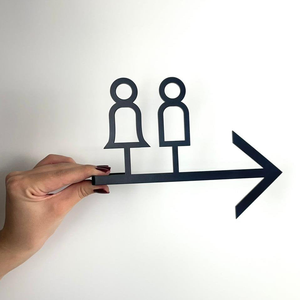 WC Direction Sign – Toilet Sign for Hotel, Café & Restaurant - Otimsan Shop
