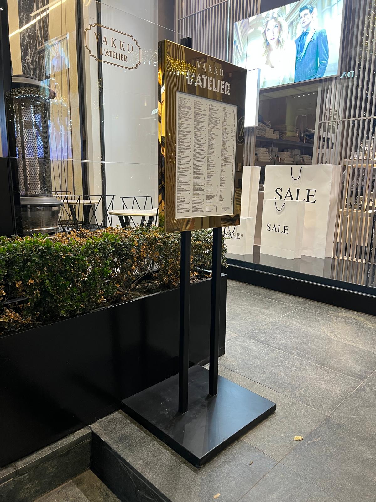 Freestanding Menu - Otimsan Shop