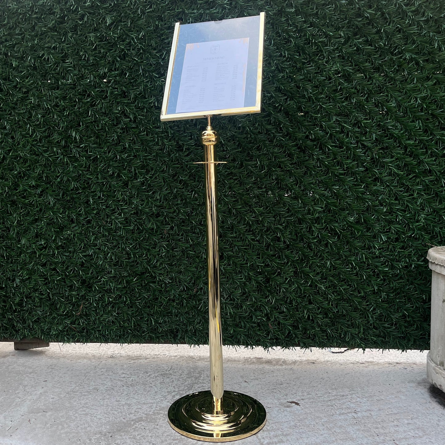 Brass-Plated Freestanding Menu Stand | Information, Direction & Welcome Board for Restaurants and Hotels - Otimsan Shop