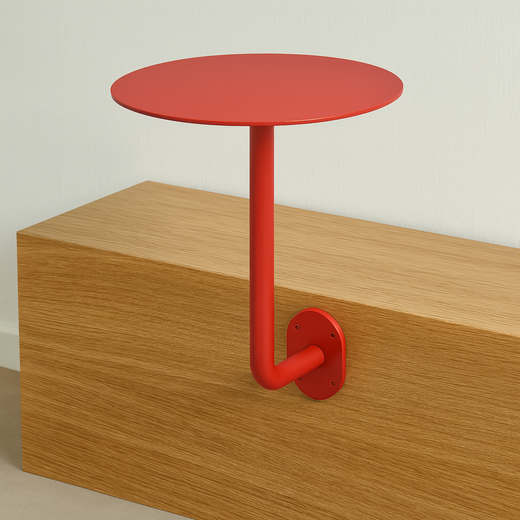 Wall-Mounted Café Bistro Table | L-Shaped Easy Installation Metal Frame - Otimsan Shop