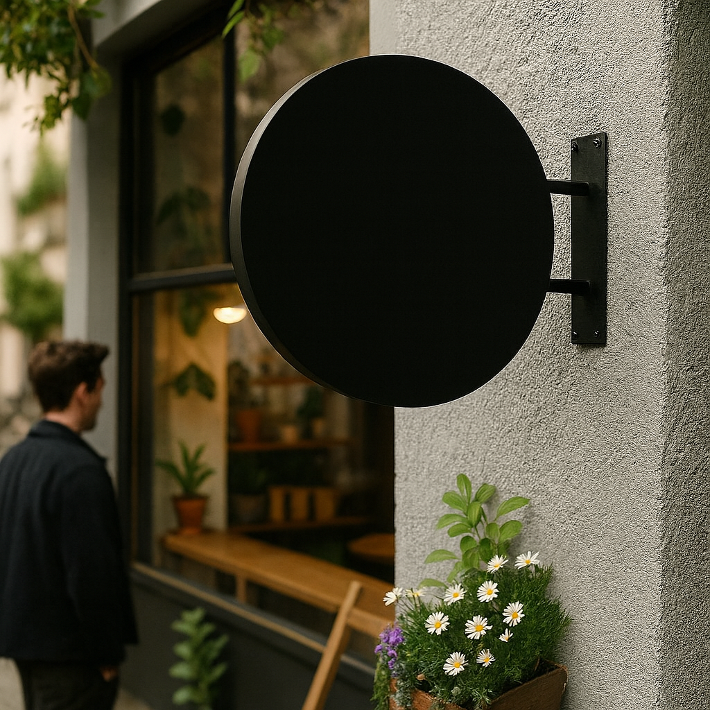 Double-Sided Durable Round Store Sign | Custom Logo Printed - Otimsan Shop