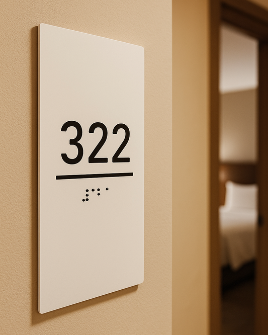 Embossed Braille Room Number | Accessible Door Sign for Hotels, Hospitals, and Offices - Otimsan Shop