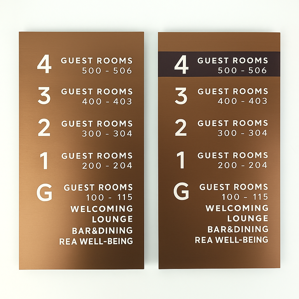 Elevator Information Sign | Metal Floor Directory & Building Wayfinding Sign - Otimsan Shop