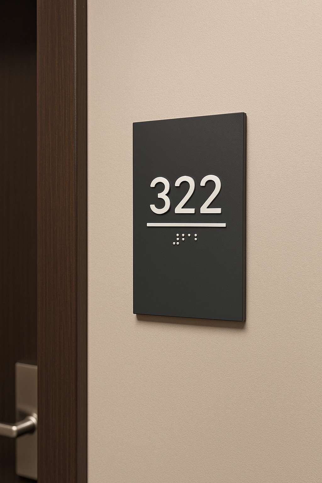 Embossed Braille Room Number | Accessible Door Sign for Hotels, Hospitals, and Offices - Otimsan Shop