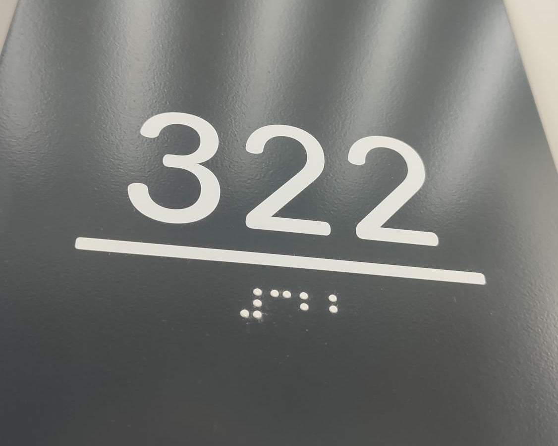Embossed Braille Room Number | Accessible Door Sign for Hotels, Hospitals, and Offices - Otimsan Shop