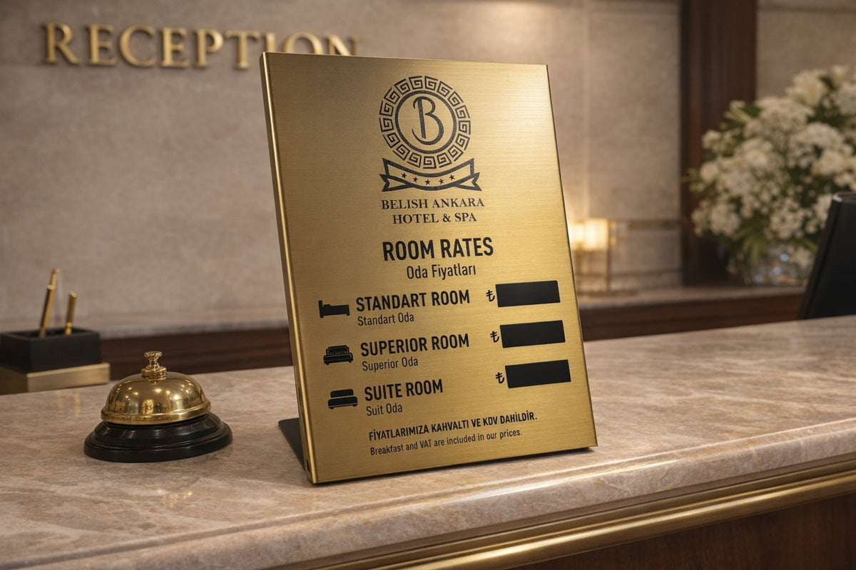 Tabletop Exchange Rate & Room Price Board - Otimsan Shop