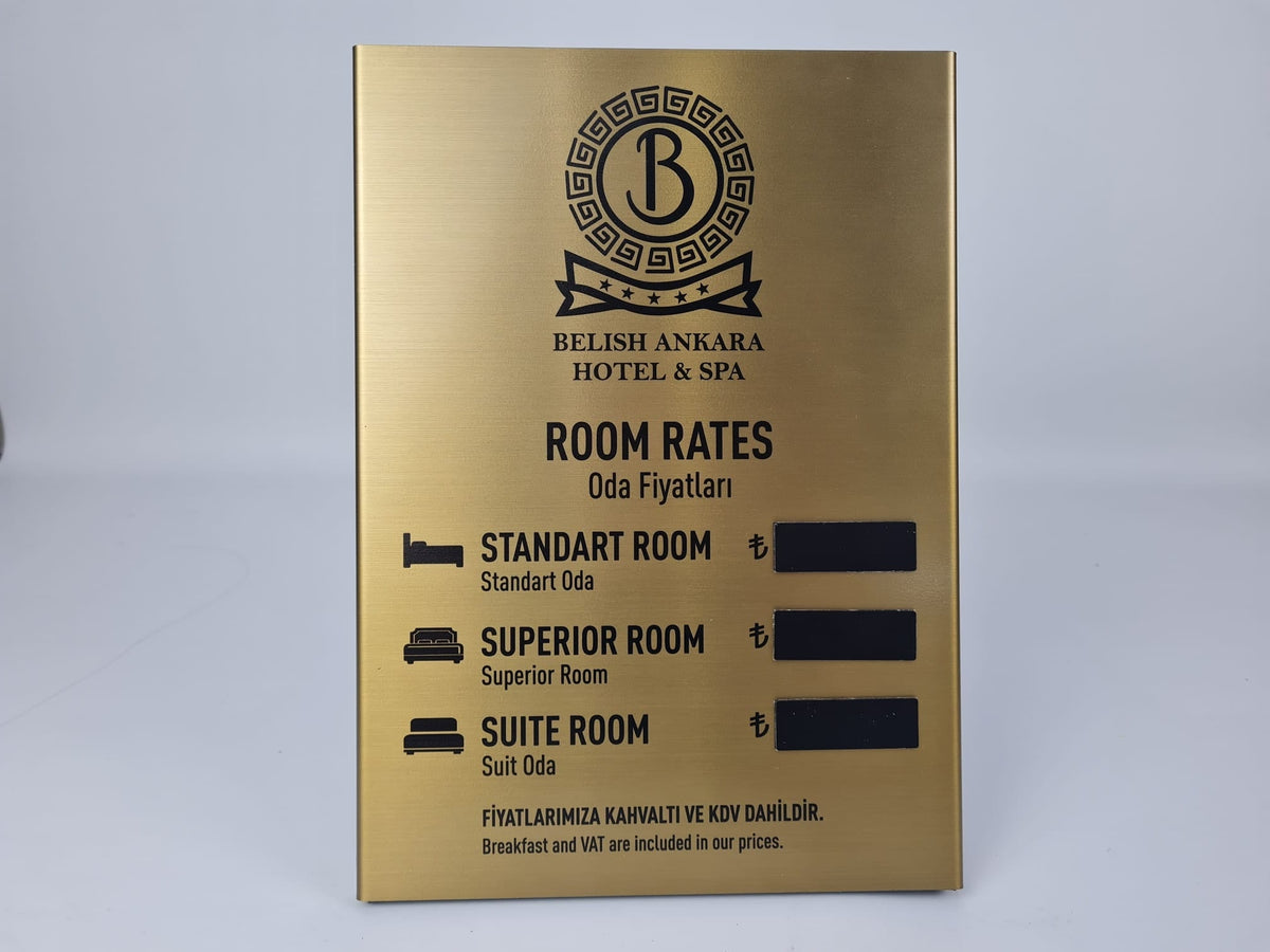 Tabletop Exchange Rate & Room Price Board - Otimsan Shop