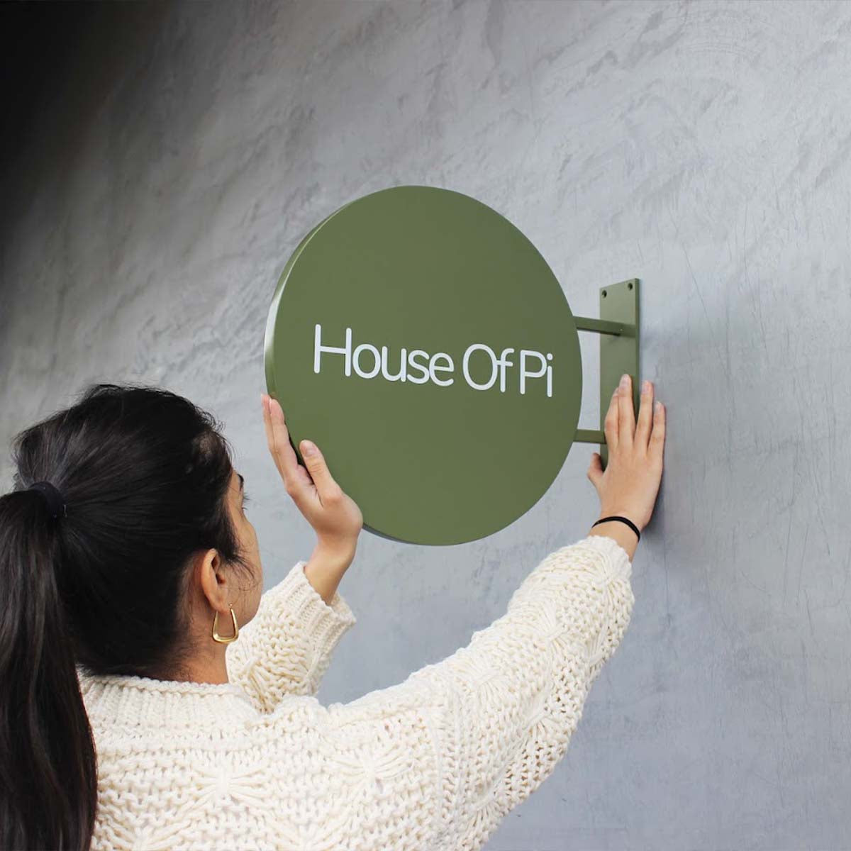 Double-Sided Durable Round Store Sign | Custom Logo Printed - Otimsan Shop