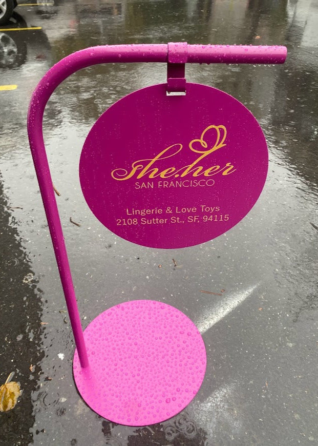 Portable Freestanding Hanging Sign – Double-Sided with Round Custom Logo Print - Otimsan Shop