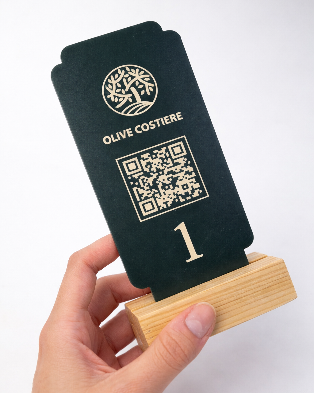 Wooden Freestanding QR Code Menu Stand – Acrylic Table Number & Information Sign - Otimsan Shop