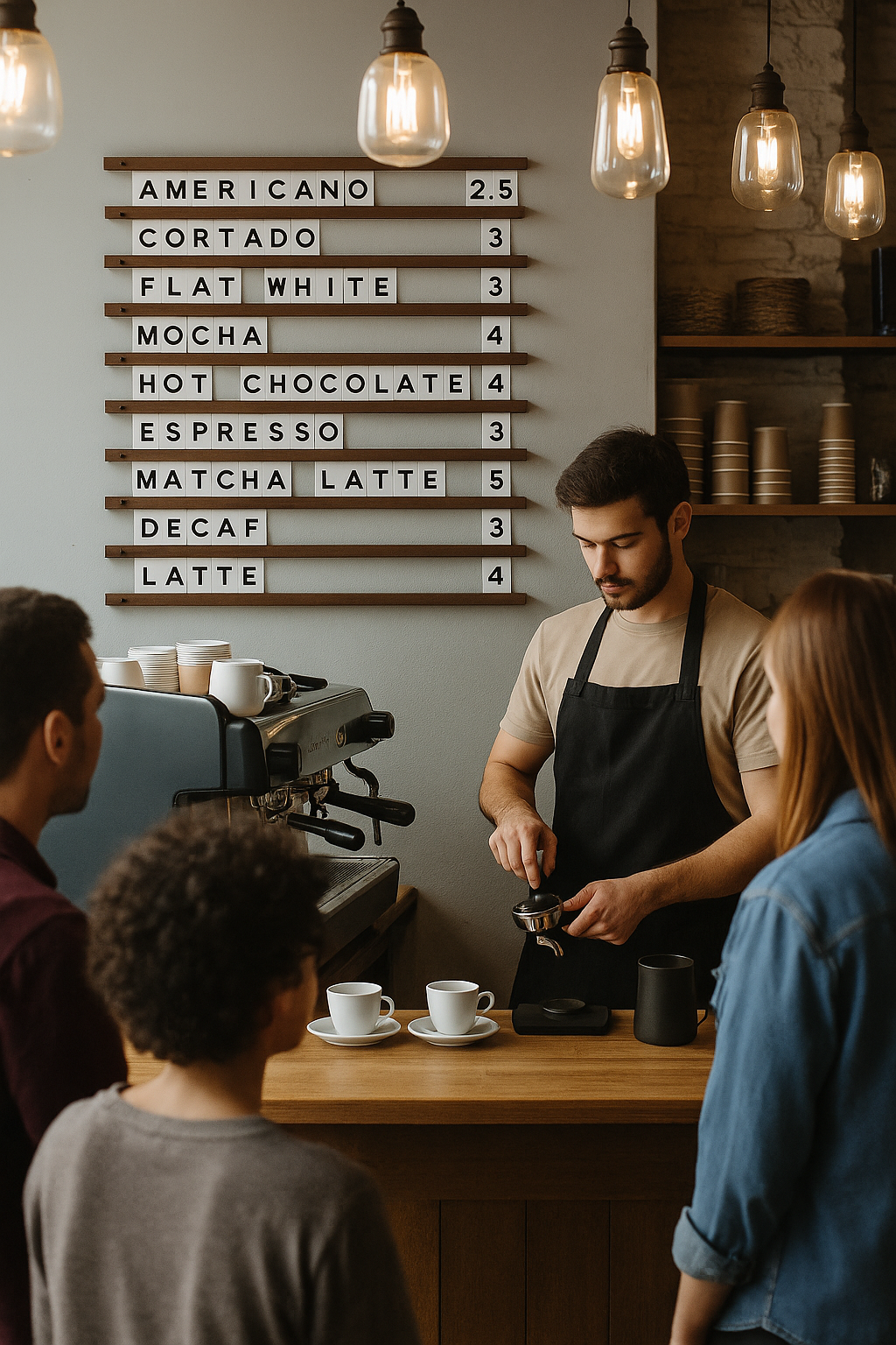 Wooden Slat Changeable Menu Board - Daily Menu Solution for Cafés and Coffee Shops - Otimsan Shop